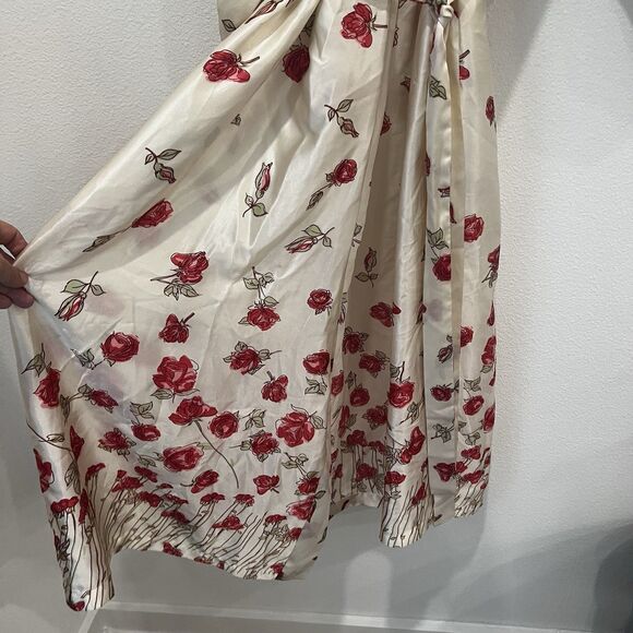 Vtg CRUZ NATORI FLORAL KIMONO SLEEVES LOUNGER HOUSE ROBE Roses Sz Xl Loungewear - Picture 4 of 8